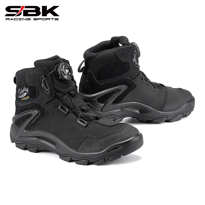 sbk骑行靴男摩托车机车通勤骑行鞋四季防水防摔防滑摩旅短靴bt-x