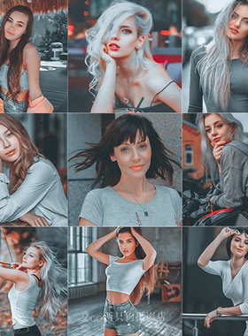 lr预设中性灰色调lightroom手机lr预设人像调色Pr滤镜LUT预预设PS