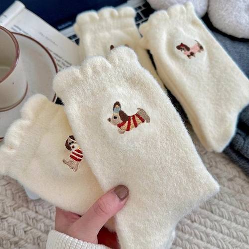 暖绒腊肠狗~加绒秋冬款睡眠袜