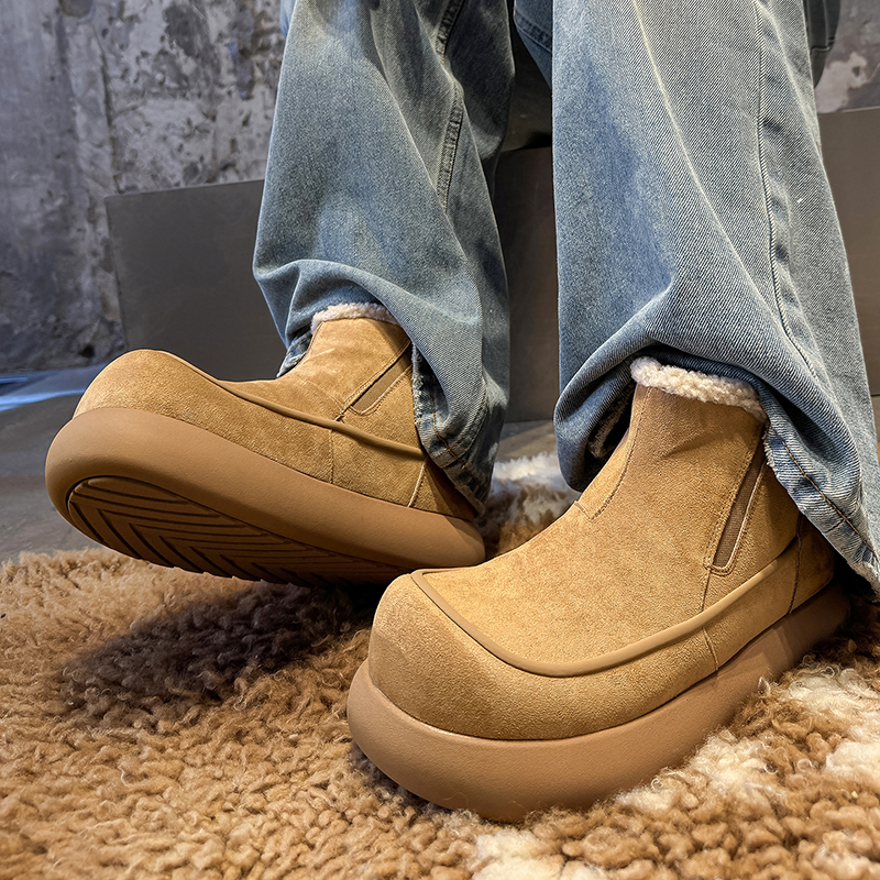 2025新款麂皮大头厚底雪地靴