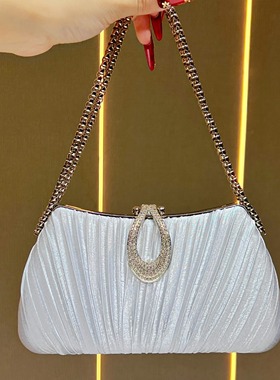 MissingYou时尚高级感手拎包单肩斜挎晚宴包婚礼伴娘搭配旗袍包包