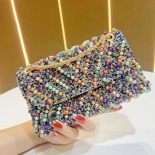 MissingYou 晚宴包闪亮珍珠手拿包婚礼搭配旗袍满钻手包 2025新款