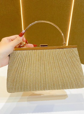 MissingYou新款气质名媛手拿包妈妈精致手提包时尚斜挎包宴会包包