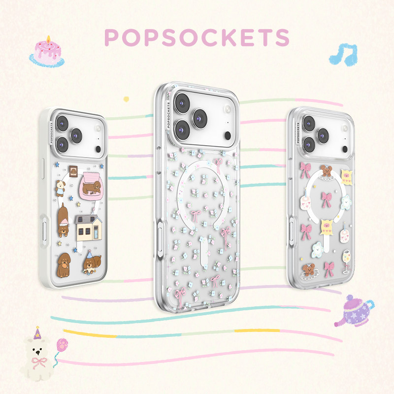 【柔软音乐会·手机壳】PopSockets泡泡骚磁吸防摔手机壳苹果iPhone17/16ProMax/Pro碎花 小狗 甜点 可爱印花