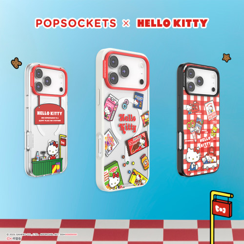 【零食天堂·手机壳】PopSockets泡泡骚xHello Kitty系列磁吸防摔手机壳苹果iPhone17/16ProMax/Pro镜面图鉴
