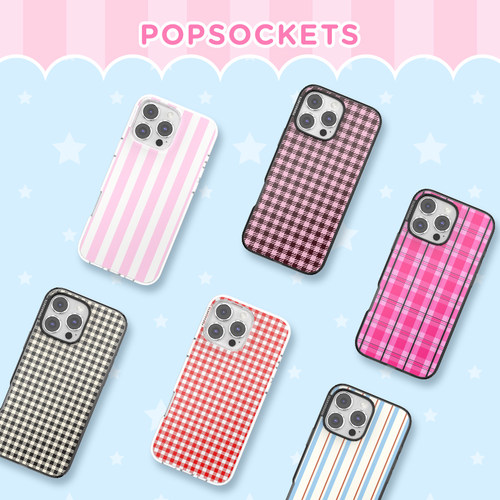 【2件7折·手机壳】PopSockets泡泡骚 经典格纹 磁吸防摔手机壳苹果iPhone16/15ProMax/Pro格纹条纹