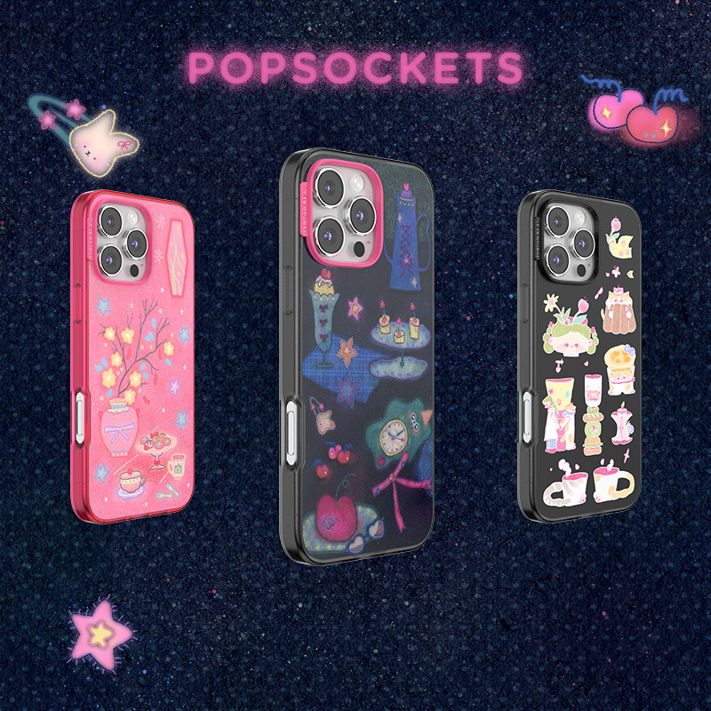 【夜晚时间·手机壳】PopSockets泡泡骚磁吸防摔手机壳苹果iPhone16/15ProMax/Pro 镜面印花 少女 童话 流星