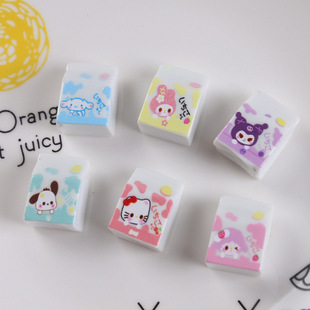 立体三丽鸥饮料树脂配件3D过家家娃娃屋玩具桌面车载微景观小摆件