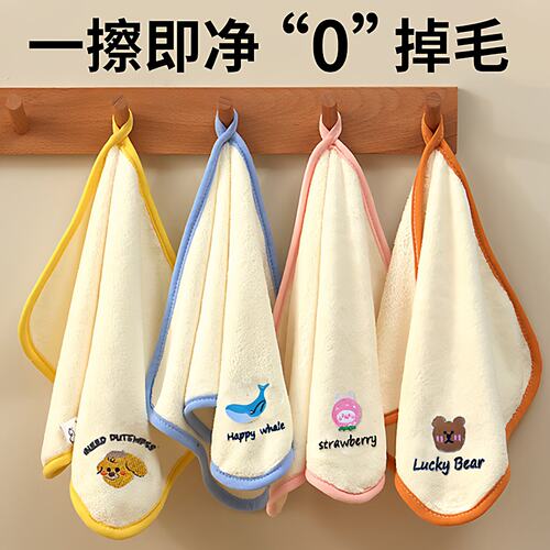 婴儿方巾家用洗脸毛巾吸水速干纯棉超柔宝宝手帕儿童可挂式小毛巾