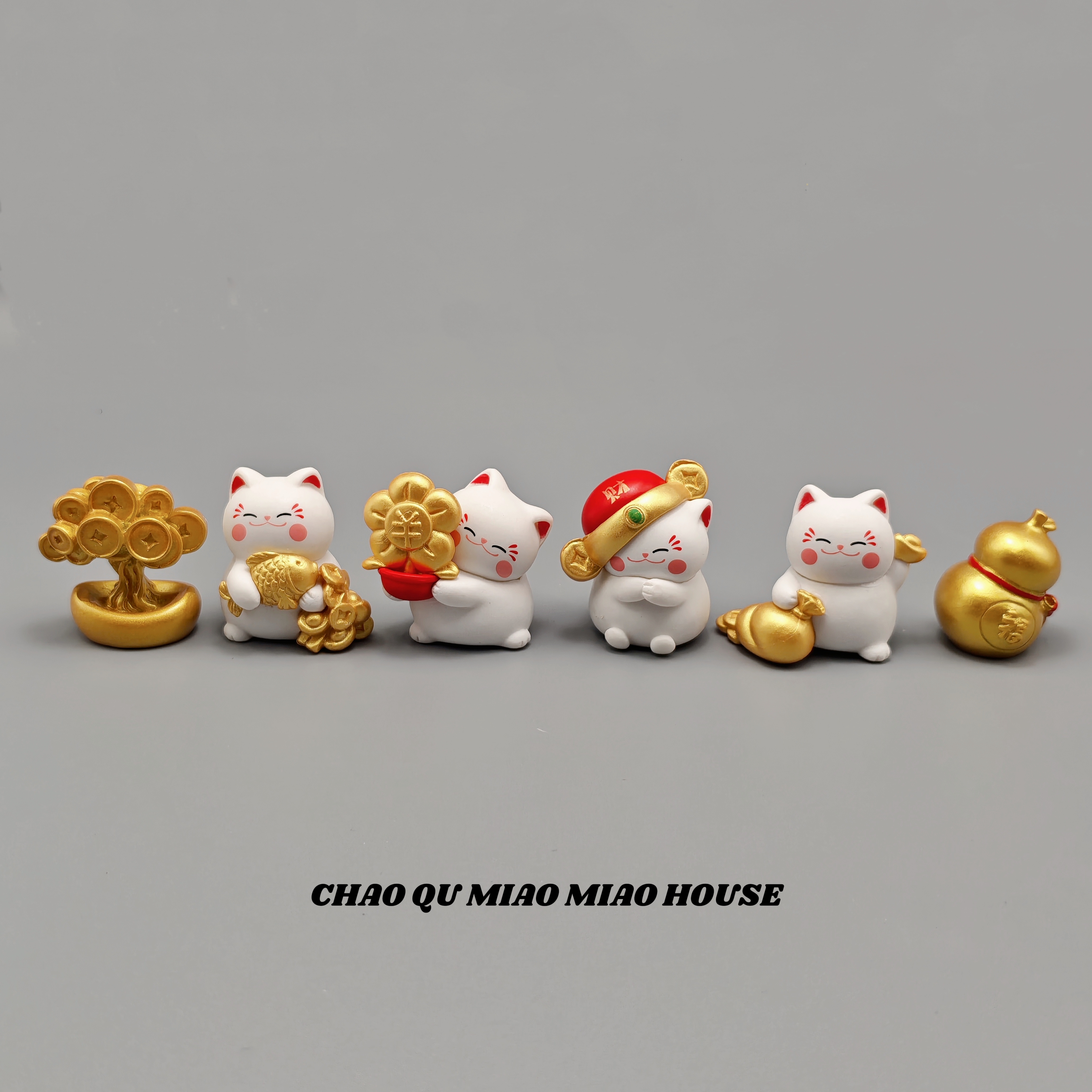 可爱招财猫桌面小摆件微景观装饰