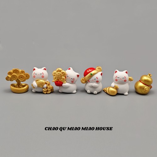 可爱招财猫桌面小摆件微景观装饰