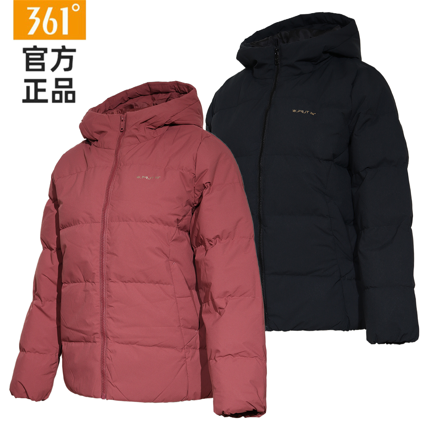 361度保暖防水连帽短款女羽绒服