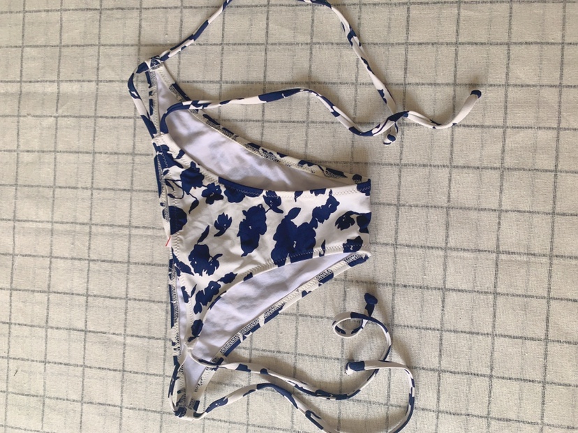 臀围80～88蓝色比基尼单件下装三角绑带泳裤