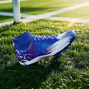 sunais舒莱狮儿童足球鞋男TF碎钉小学生男孩男童短钉高帮训练鞋女