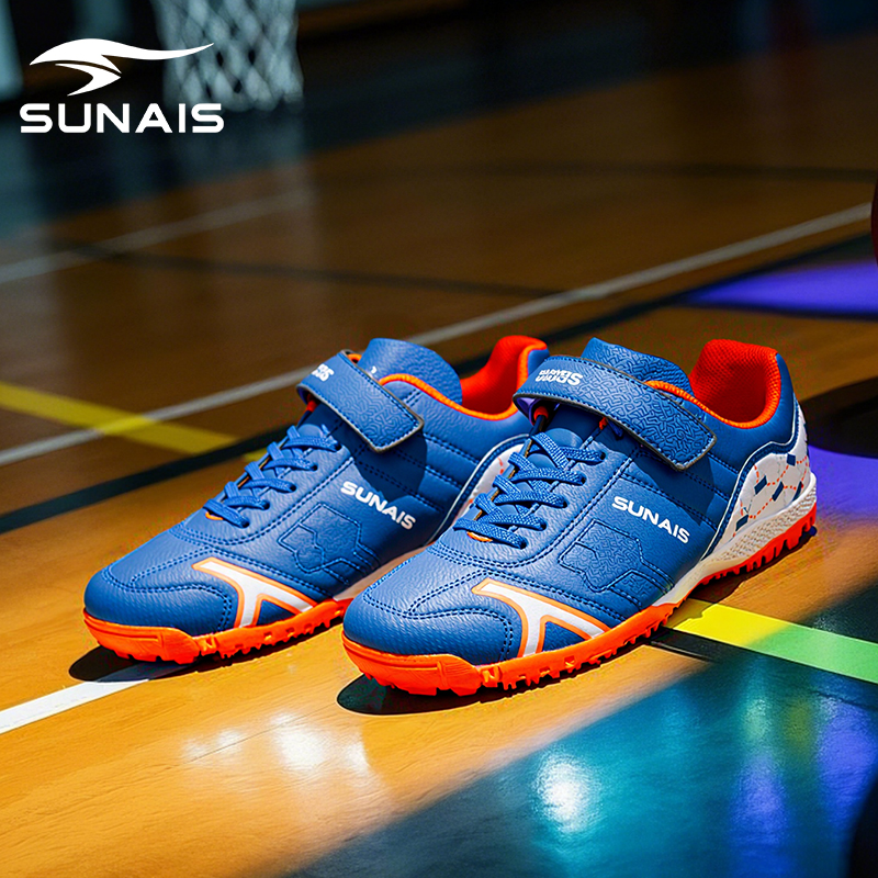 sunais舒莱狮儿童男女足球鞋小学生男童碎钉TF训练鞋男孩人造草地