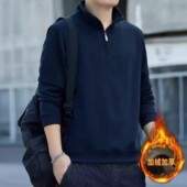 秋冬卫衣男士 上衣 休闲中青年POLO衫 长袖 t恤保暖衣加绒秋衣打底衫