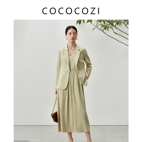 COCOCOZI真丝桑蚕丝英伦风西装