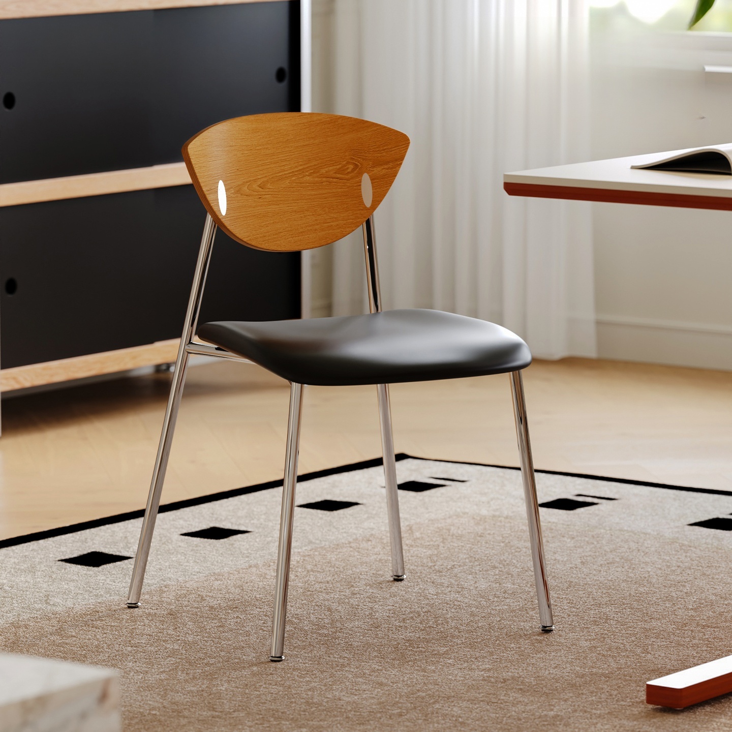 十年质保不锈钢防真皮实木靠背