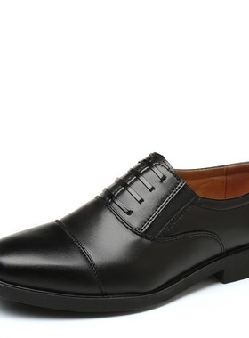 新款正装男士皮鞋商务三接头韩版休闲皮鞋透气软底三尖头潮流男鞋