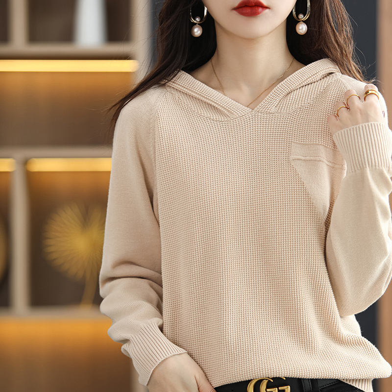 早春2024新款纯棉粉色卫衣女