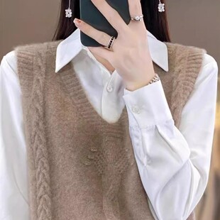 39元针织马甲女款V领背心2026新款春季羊毛衫大尺码坎肩毛衣内搭
