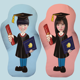 来图定制玩偶公司logo图形抱枕定制真人照片公仔枕头毕业礼物