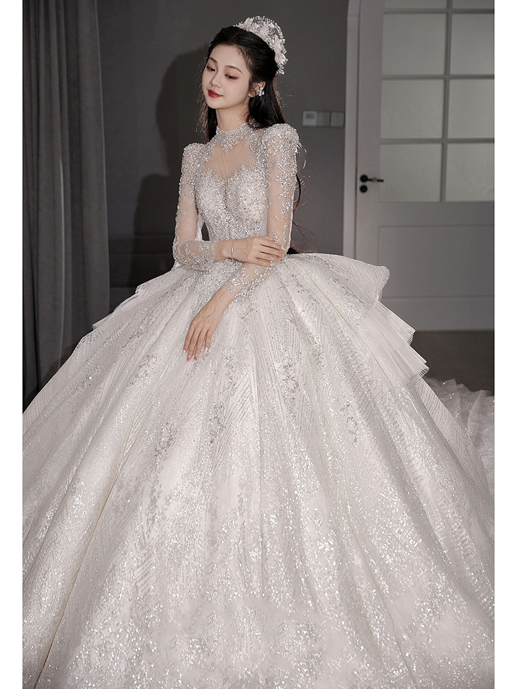 French wedding bride 2024 new main wedding dress small heavy workers wedding dress pregnant women wedding size French wedding bride 2024 new main wedding dress small heavy workers wedding dress pregnant women wedding size