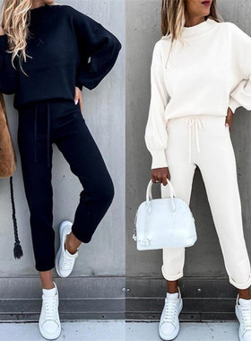 autumn winter women 2Set sport suit ladies fleeces pants套装