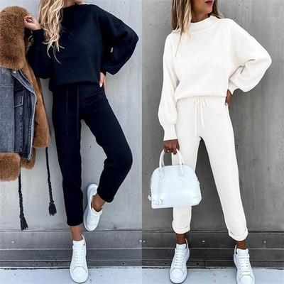 autumn winter women 2Set sport suit ladies fleeces pants套装