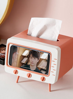 Home Room Tissue Storage Box Phone Rack Holder Decoration