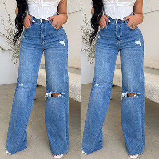 women pants high jeans elastic ladies Fashion wais trousers