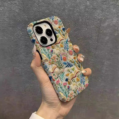 小众文艺艺术花朵手机壳防摔