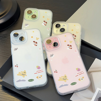可爱趣味超薄亲肤磨砂手机壳防摔