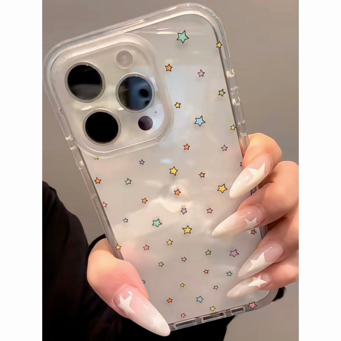 彩色小星星适用苹果16pro手机壳iPhone15promax新款13华为mate60p荣耀200防摔小米14透明vivo全包oppo软壳k70