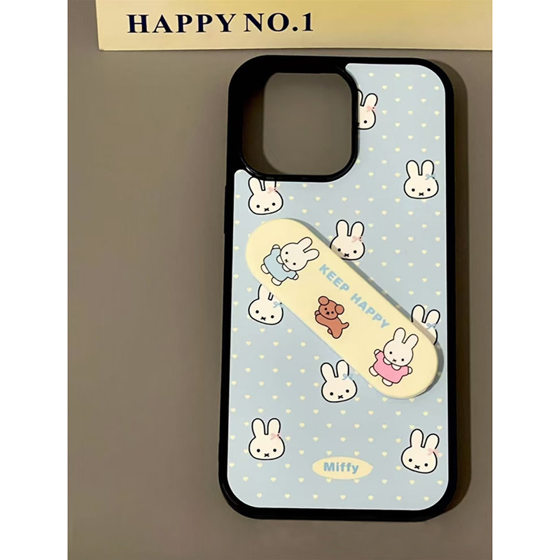 米菲兔适用于iPhone15promax创可贴支架手机壳苹果14pro新款16pro创意13高级12软边亚克力11防摔15plus女款16