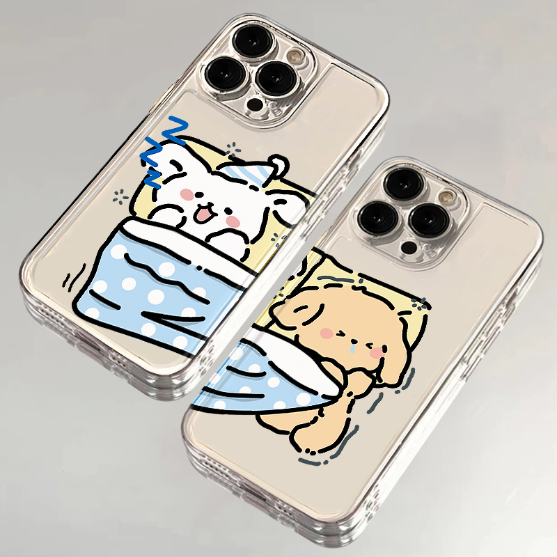 睡觉小熊适用苹果16手机壳iPhone15promax新款13华为mate60荣耀200防摔12小米14透明vivox100情侣oppo软壳k70