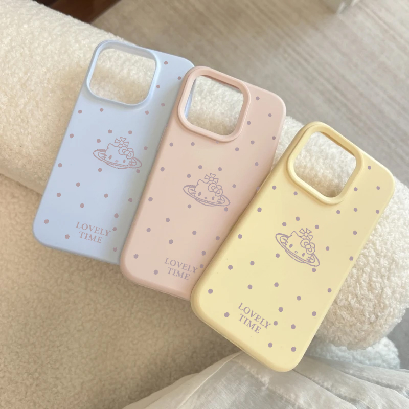 Kitty猫星球波点适用iPhone15promax手机壳苹果14pro新款16promax创意13可爱12保护套11硅胶防摔15plus糯米壳