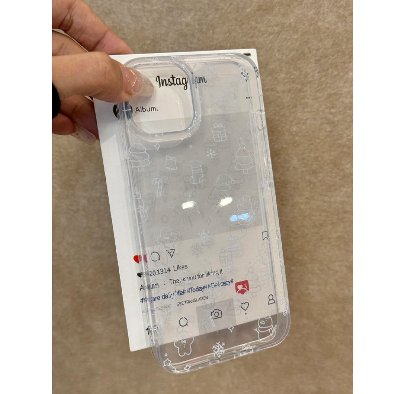 ins高级感冬日小雪人手机壳防摔