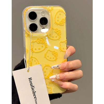 可爱线条凯蒂猫少女心手机壳防摔