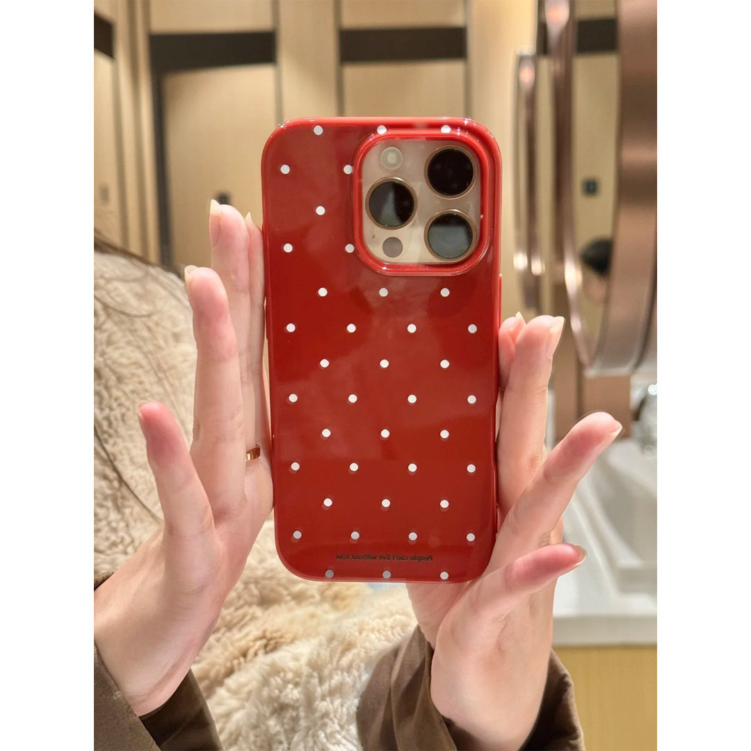 满屏小波点适用iPhone16promax新款17手机壳苹果15pro可爱14promax创意13promax酒红果冻壳12全包11卡通17pro