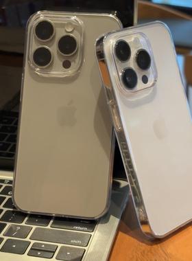 超薄PC大孔硬壳适用苹果15promax手机壳iPhone14pro新款16pro防摔13极简12超薄11个性透明17高级感15保护套男