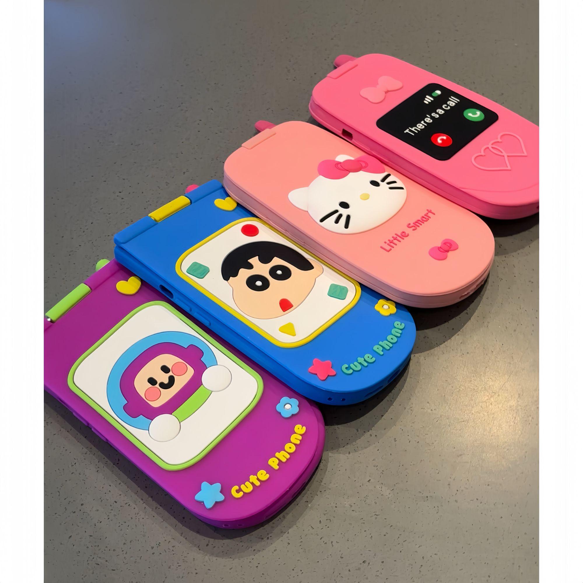 新款卡通立体硅胶翻盖镜子大哥大适用苹果iPhone15Promax可爱小众14pro少女心趣味13防摔12个性全包16手机壳