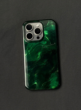 复古墨绿适用苹果16手机壳iPhone15promax晕染新款华为mate60荣耀vivos19个性opporeno12小米14红米note13女
