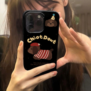复古腊肠狗适用苹果15promax手机壳iphone14pro新款 16promax可爱卡通13小众12保护套防摔11硅胶17软壳xsmax女