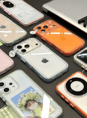 ins高级感适用苹果17promax手机壳创意iPhone13简约15ProMax纯色16pro硅胶软壳12二合一11男女防摔14高透气囊