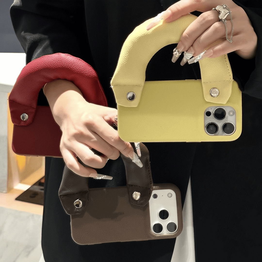 腕带棉把手适用苹果17ProMax手机壳iphone15秋冬16promax新款13/14荣耀小米17pro皮纹保护套华为p70vivoppo潮