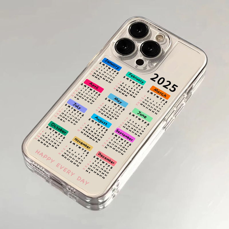2025日历适用苹果16pro手机壳iPhone15promax新款13华为mate60荣耀200防摔12小米14透明vivo全包oppo软壳k70