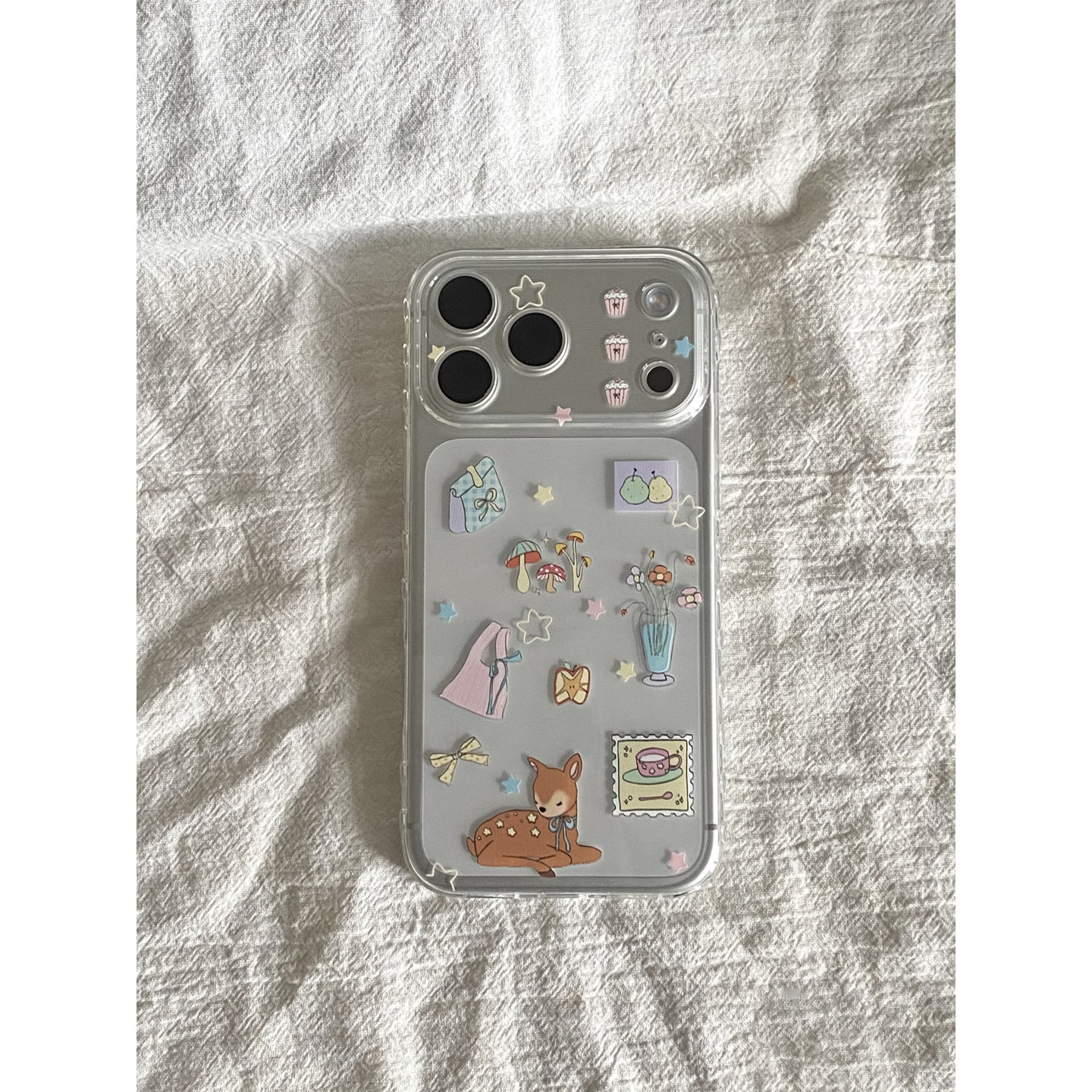 涂鸦Lucky小鹿适用苹果17手机壳iPhone15promax新款16华为p70荣耀300防摔小米14透明vivo全包oppo软壳findx8