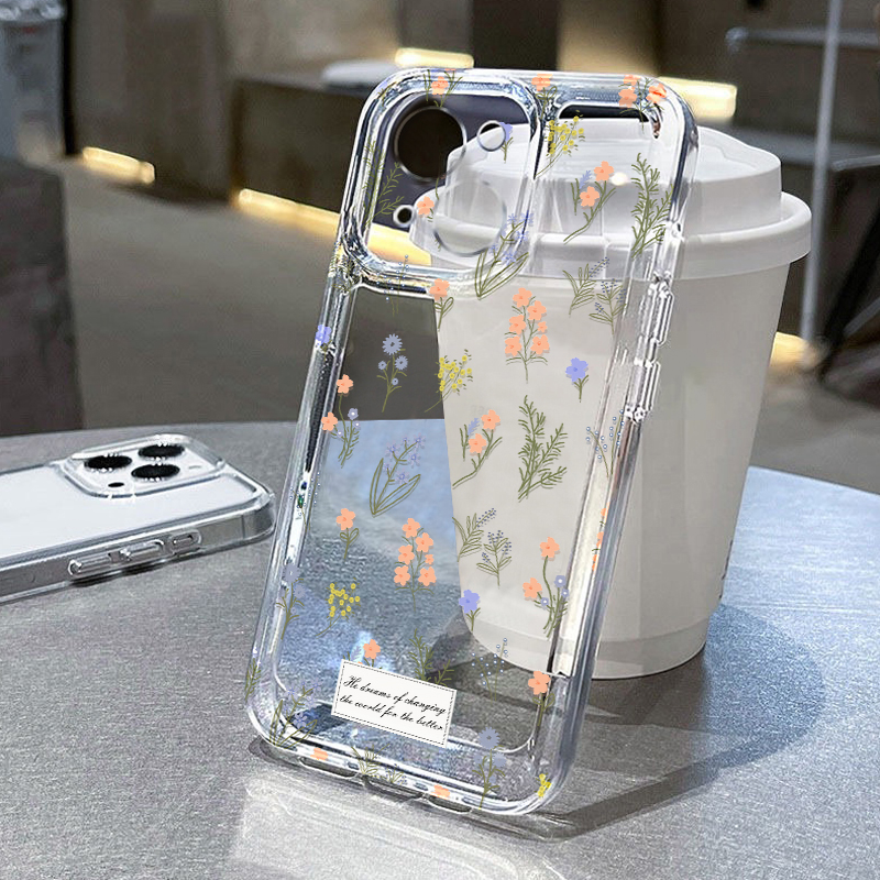 ins小碎花适用苹果13手机壳iPhone15promax新款12华为mate60荣耀90防摔11小米14透明vivox100全包oppo软壳k70
