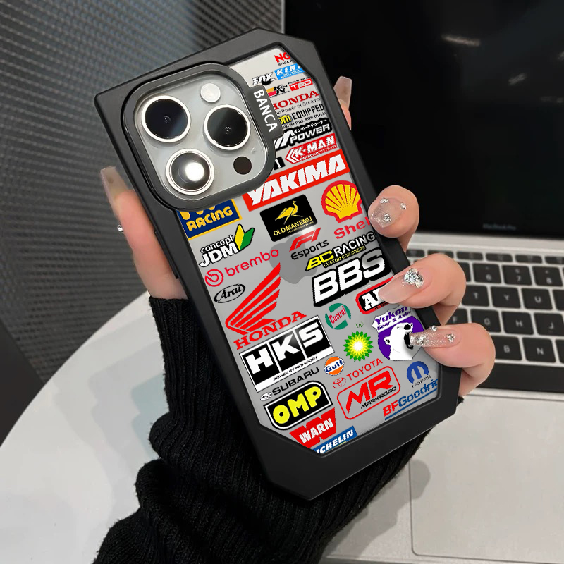 汽车车标适用iPhone15promax手机壳苹果14pro新款16promax不规则边框13个性12保护套11防摔15plus情侣款xr/xs